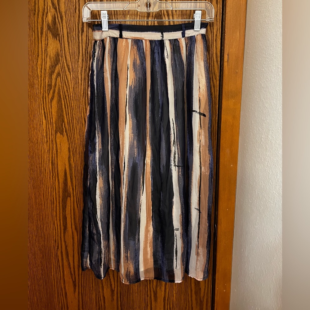 ModCloth Midi Skirt Pink Blue White